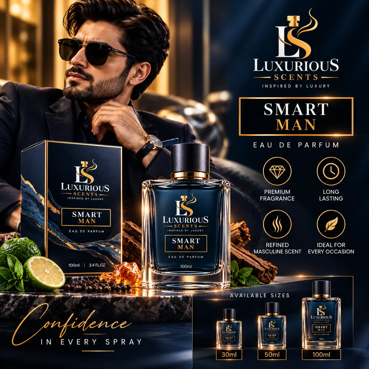Smart Man Perfume for Men – Luxury Inspired Eau de Parfum | Luxurious Scents – 30ml, 50ml & 100ml - Image 5